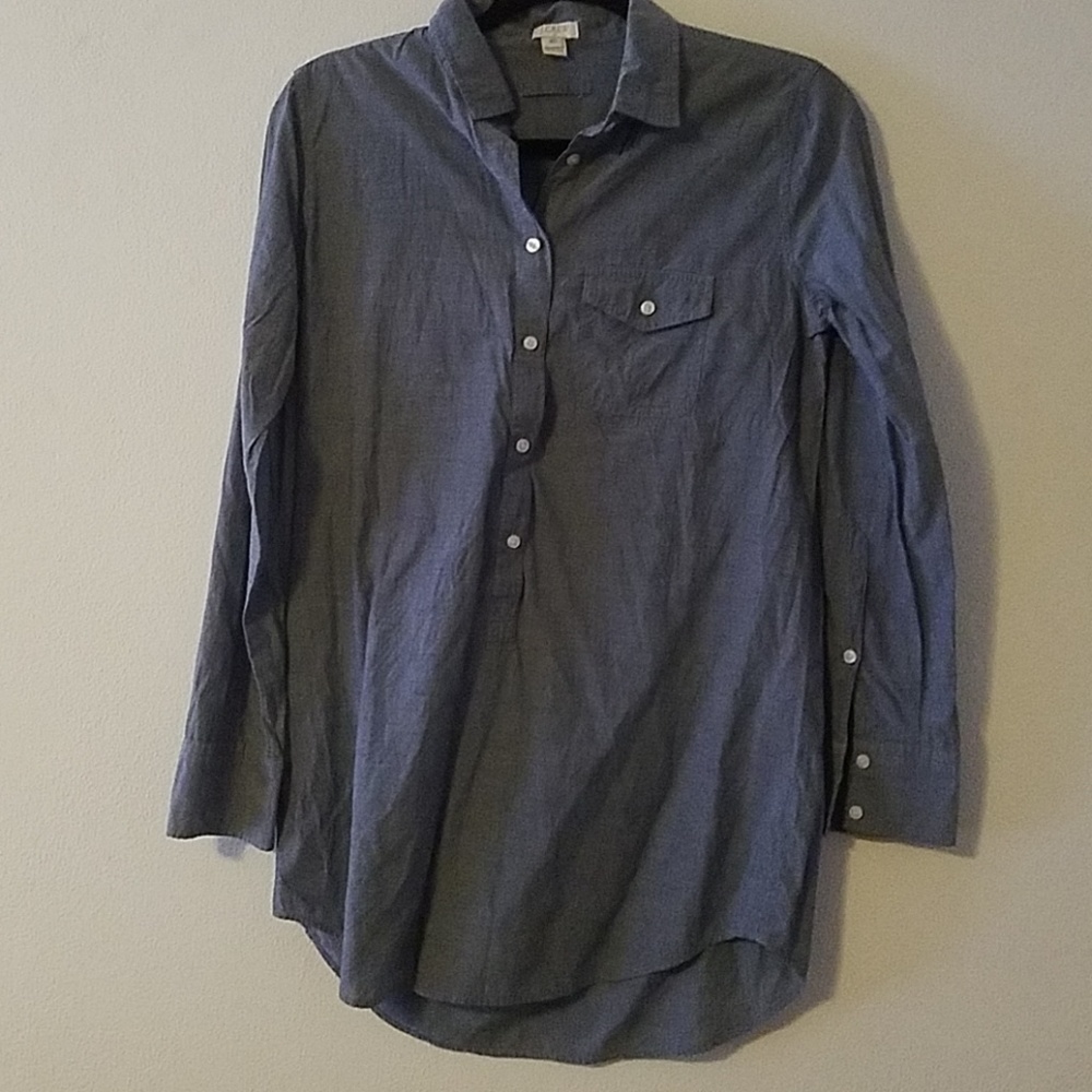 J Crew Chambray 3/4 Button